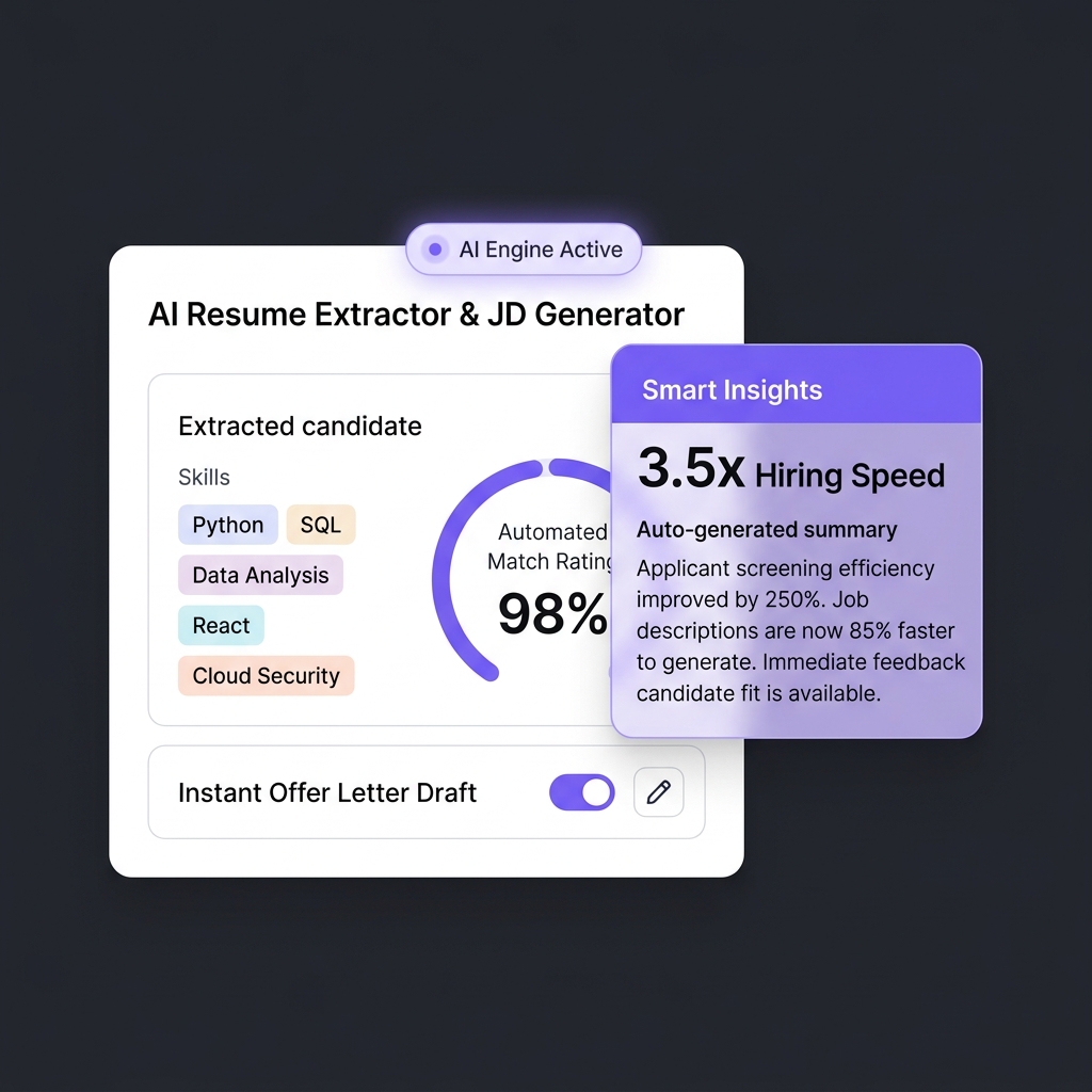 AI HR Automation & Smart Insights SaaS UI Mockup